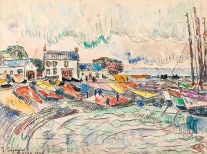 Groix, Le Nettoyage Des Voiles by Paul Signac Oil Painting