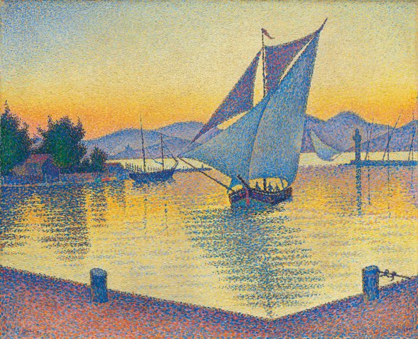 Le Port Au Soleil Couchant, Opus 236  by Paul Signac - Hand-Painted Oil Painting Reproduction