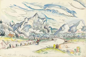 Les Alpilles Vue Depuis Saint-Remy-De-Provence by Paul Signac Oil Painting