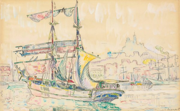 Marseille. Voilier  by Paul Signac - Hand-Painted Oil Painting Reproduction