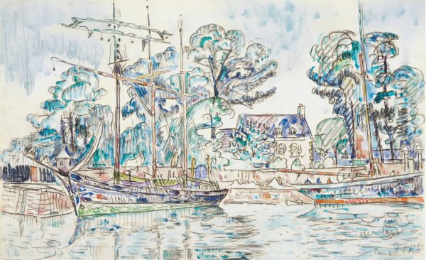 Paimpol, Le Fanny Crossfield by Paul Signac - Hand-Painted Oil Painting Reproduction