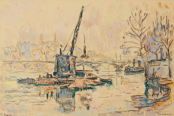 Paris, La Seine au Quai Malaquais  by Paul Signac - Hand-Painted Oil Painting Reproduction