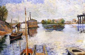 Paris, Ponton des Bains Bailet by Paul Signac Oil Painting