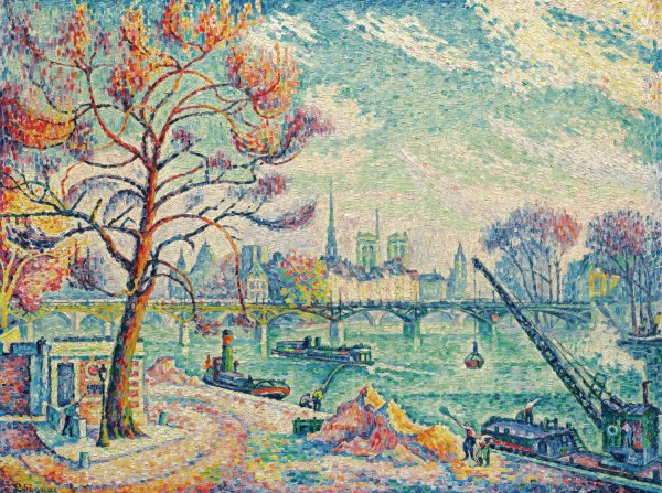 Pont Des Arts  by Paul Signac - Hand-Painted Oil Painting Reproduction