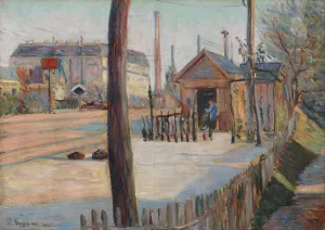 Railway junction near Bois-Colombes Oil painting by Paul Signac