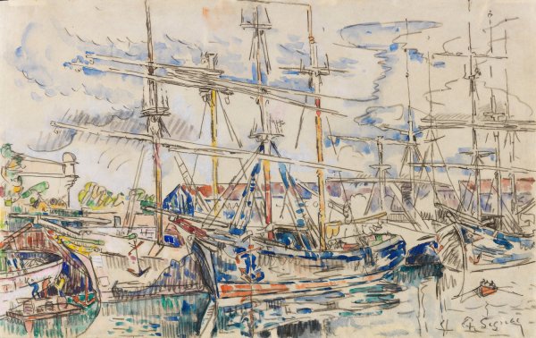 Saint-Malo, Les Terre-Neuvas  by Paul Signac - Hand-Painted Oil Painting Reproduction