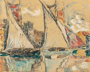 Saint-Tropez, Voiles Au Sec by Paul Signac Oil Painting
