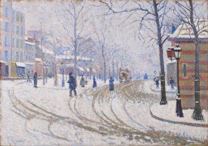 Snow, Boulevard de Clichy, Paris by Paul Signac Oil Painting