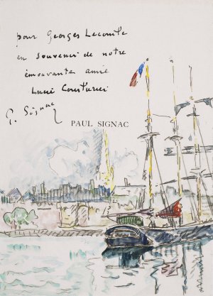 Terreneuva a l'ancre, au large d'un port breton by Paul Signac Oil Painting
