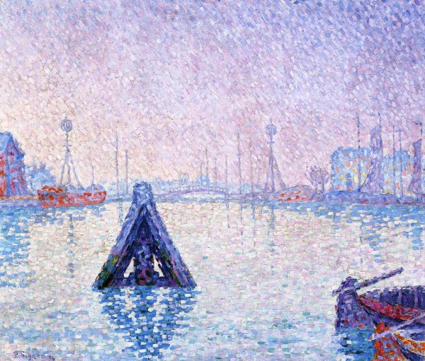 Main Product Photo of The Port at Vlissingen, Boats and Lighthouses Painting by Paul Signac