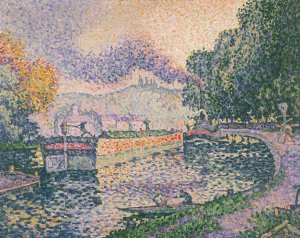 The Tugboat, Canal in Samois by Paul Signac Oil Painting