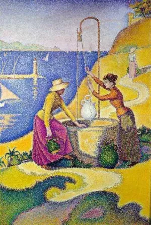 Women at the Well by Paul Signac - Oil Painting Reproduction