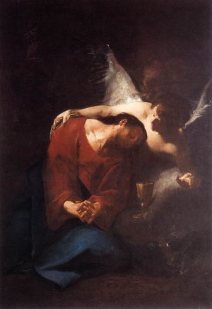 Christ Comforted by an Angel by Paul Troger Oil Painting