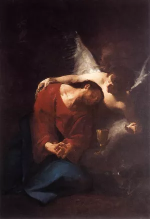 Christ Comforted by an Angel by Paul Troger Oil Painting
