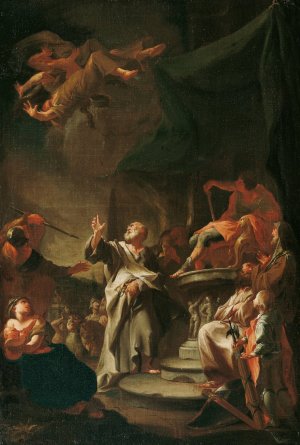 Der Sturz des Magiers Simon by Paul Troger Oil Painting