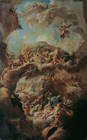 Die Anbetung des Lammes durch die 24 altesten by Paul Troger Oil Painting