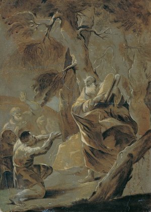 Moses bringt das Gesetz vom Berge Sinai by Paul Troger Oil Painting