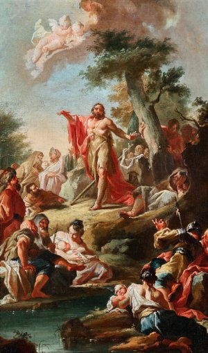 The Sermon of John the Baptist by Paul Troger Oil Painting