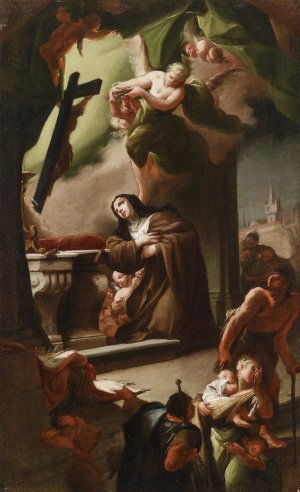 Vision of St. Elisabeth by Paul Troger Oil Painting