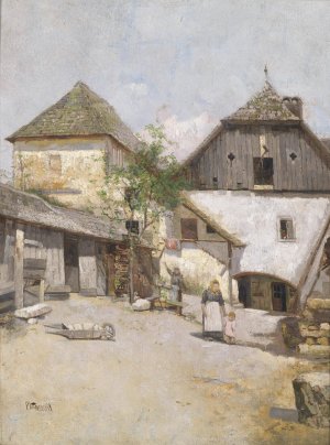 Gehoft in Spitz by Paul Unbereit Oil Painting