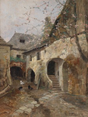 Hof in Joching by Paul Unbereit Oil Painting
