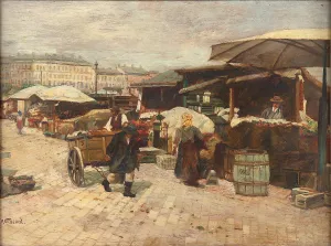 Naschmarkt in Wien Oil painting by Paul Unbereit