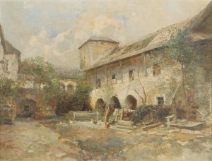 Teisenhoferhof in Weisenkirchen in the Wachau by Paul Unbereit Oil Painting