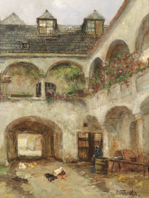 Teisenhoferhof in Weissenkirchen by Paul Unbereit Oil Painting