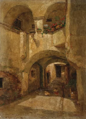 Wachauer Hof Olstudie Oil painting by Paul Unbereit
