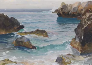 Meeresbrandung by Paul Von Spaun Meeresbrandung Oil painting by Paul Von Spaun