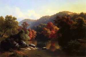 Autumn on the River by Paul Weber - Oil Painting Reproduction