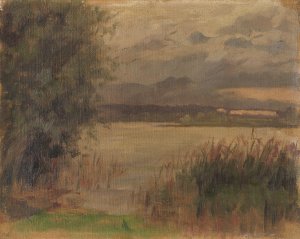 Blick auf den Chiemsee by Paul Weber Oil Painting
