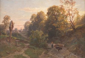 Evening on the countryside by Paul Weber Oil Painting