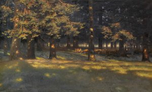 Waldlichtung mit grasenden Schafen Oil painting by Paul Wilhelm Keller-Reutlingen