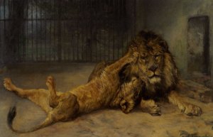 Unwanted Affection by Paul Wilhelm Meyerheim Oil Painting
