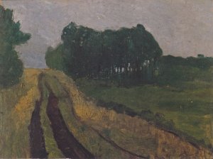 Evening landscape by Paula Modersohn-Becker Oil Painting