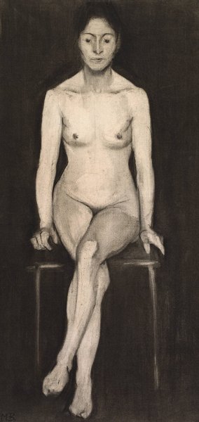 Seated Female Nude by Paula Modersohn-Becker Oil Painting