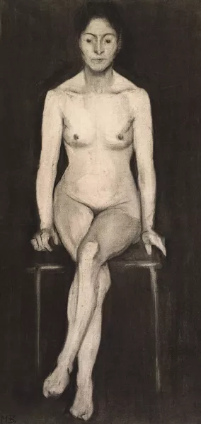 Seated Female Nude by Paula Modersohn-Becker Oil Painting