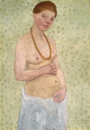 Self-portrait on the 6th wedding anniversary by Paula Modersohn-Becker Oil Painting