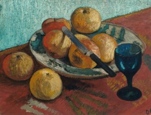 Still life with apples and green glass by Paula Modersohn-Becker Oil Painting