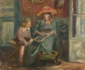 Madame Paul Valery et son fils Claude by Paule Gobillard Oil Painting