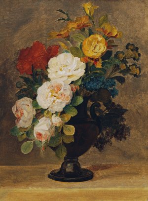 Blumenstraus in antiker Vase by Pauline Koudelka-Schmerling Oil Painting