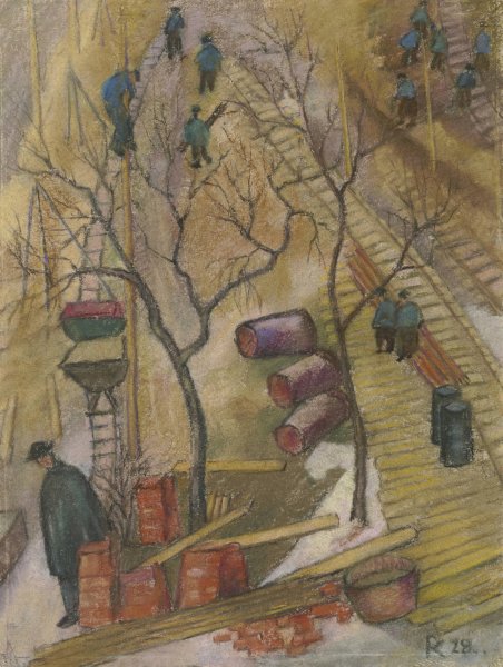 Main Product Photo of Bauplatz der I. G. Farben  Painting by Pauline Kowarzik