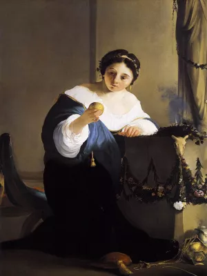 Cydippe with Acontius's Apple by Paulus Bor Oil Painting