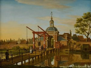 Leiden, a view of Koepoort, seen from the road to Zoeterwoude by Paulus Constantijn La Fargue Oil Painting