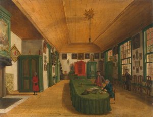 The Hall of the Artistic Society 'Kunst Wordt Door Arbeid Verkregen' by Paulus Constantijn La Fargue Oil Painting