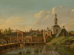 View of the Witte Poort, Leiden by Paulus Constantjin La Fargue Oil Painting