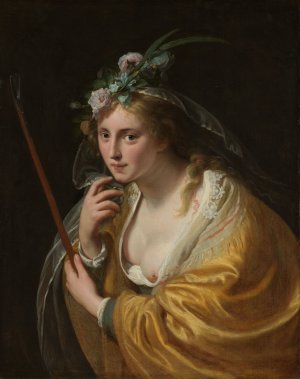 A Shepherdess by Paulus Moreelse Oil Painting