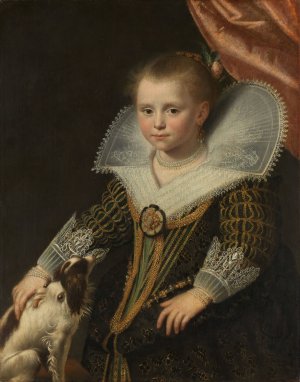Portrait of a Girl, known as 'The Little Princess' by Paulus Moreelse Oil Painting