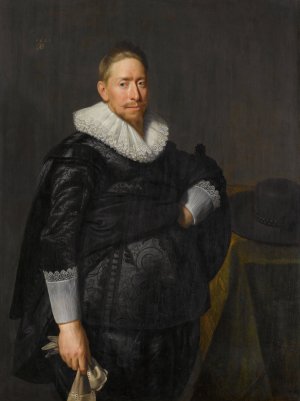 Portrait of a Man, Probably from the Pauw Family by Paulus Moreelse Oil Painting